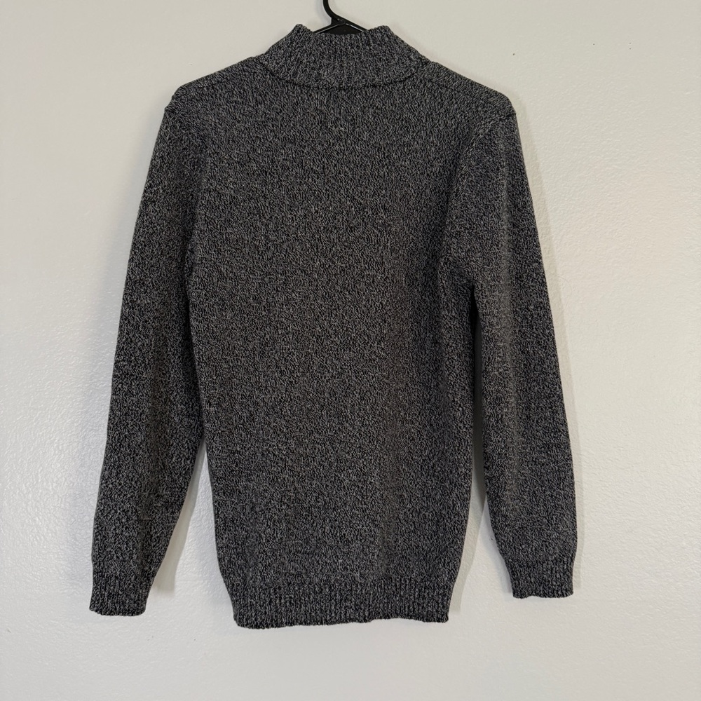 IZOD Boys Quarter Zip Sweater XL (18-20) Gray Knit Pullover - Picture 3 of 6